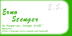 erno stenger business card